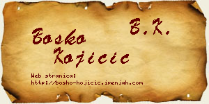 Boško Kojičić vizit kartica